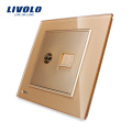 Livolo TV and TEL Good Design Wholesale Factory Glass Panel Modern Type Wall Socket VL-W292VT-13